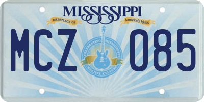 MS license plate MCZ085