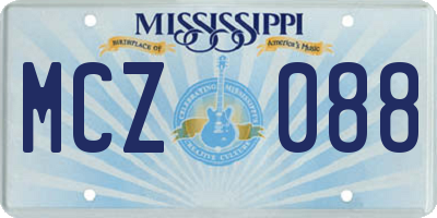MS license plate MCZ088