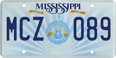 MS license plate MCZ089