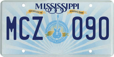 MS license plate MCZ090