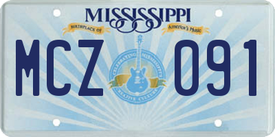 MS license plate MCZ091