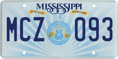 MS license plate MCZ093