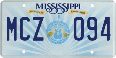 MS license plate MCZ094