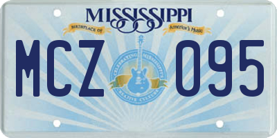 MS license plate MCZ095