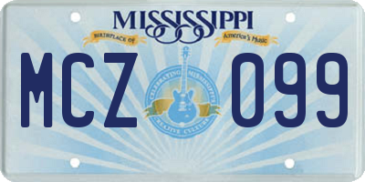 MS license plate MCZ099