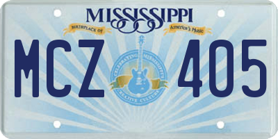 MS license plate MCZ405