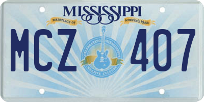 MS license plate MCZ407