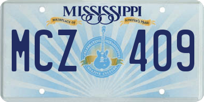 MS license plate MCZ409