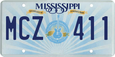 MS license plate MCZ411