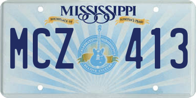 MS license plate MCZ413