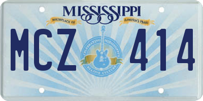 MS license plate MCZ414