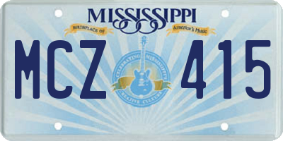MS license plate MCZ415