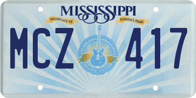 MS license plate MCZ417