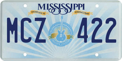 MS license plate MCZ422