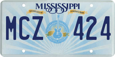 MS license plate MCZ424