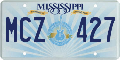 MS license plate MCZ427