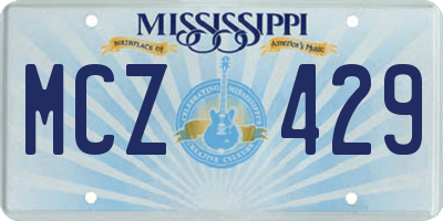 MS license plate MCZ429
