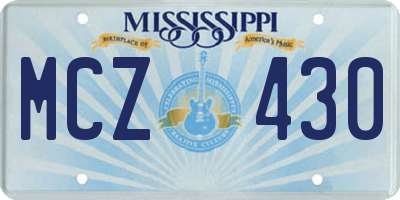 MS license plate MCZ430