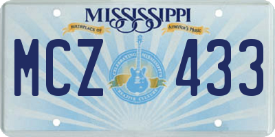 MS license plate MCZ433