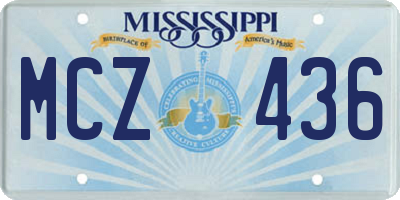 MS license plate MCZ436