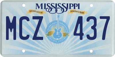 MS license plate MCZ437