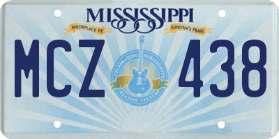MS license plate MCZ438