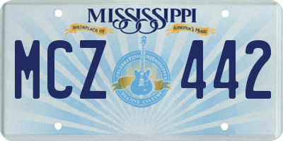 MS license plate MCZ442