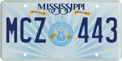 MS license plate MCZ443