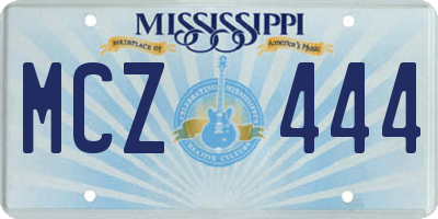 MS license plate MCZ444