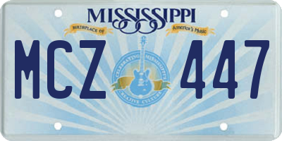 MS license plate MCZ447
