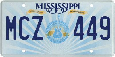 MS license plate MCZ449