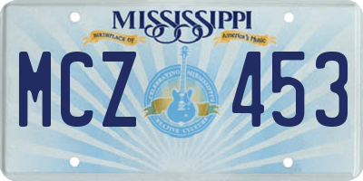 MS license plate MCZ453