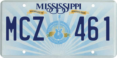 MS license plate MCZ461