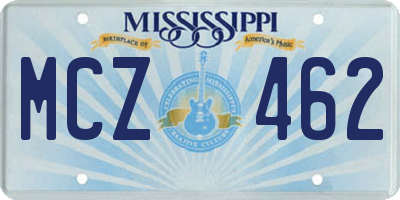 MS license plate MCZ462