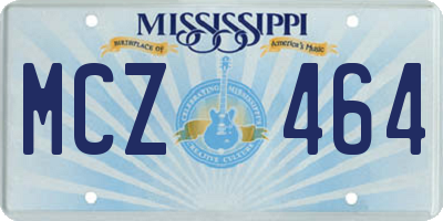 MS license plate MCZ464