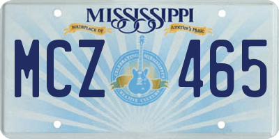 MS license plate MCZ465