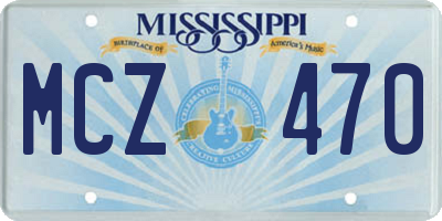 MS license plate MCZ470