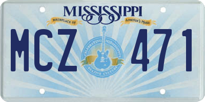 MS license plate MCZ471