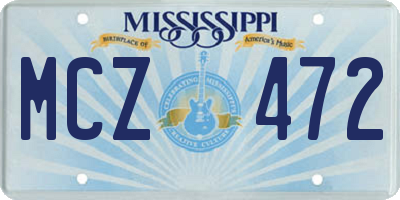 MS license plate MCZ472