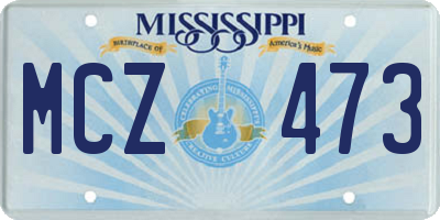MS license plate MCZ473