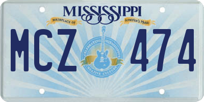 MS license plate MCZ474