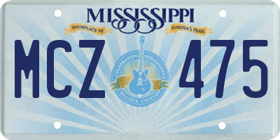 MS license plate MCZ475