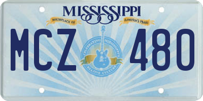MS license plate MCZ480
