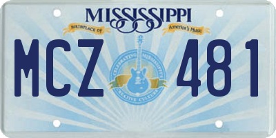 MS license plate MCZ481