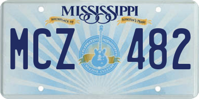 MS license plate MCZ482