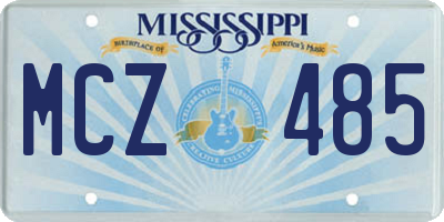 MS license plate MCZ485