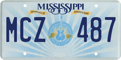 MS license plate MCZ487