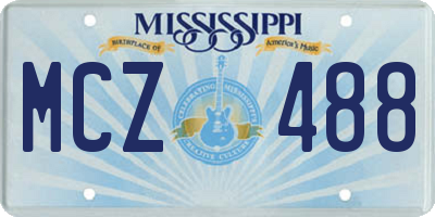 MS license plate MCZ488