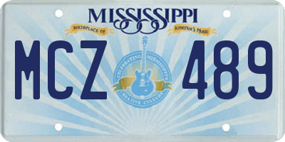 MS license plate MCZ489