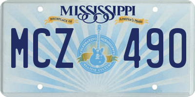 MS license plate MCZ490
